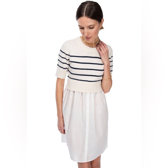 NWT B COLLECTION by BOBEAU SS mixed media dress size large - Picture 5 of 9